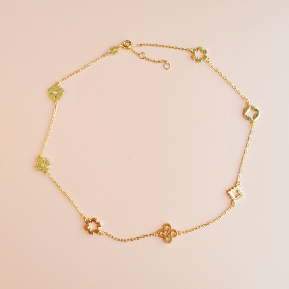 Tory Burch Kira Clover Stations Necklace - Gold - Picture 1 of 3